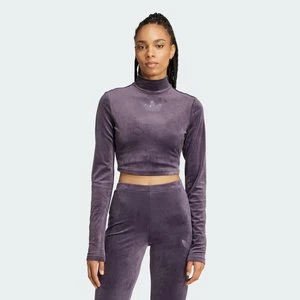 Koszulka Long Sleeve Rhinestone Trefoil Velvet Crop Adidas