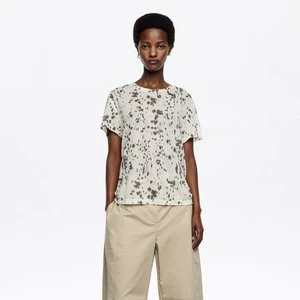 Koszulka lyocell wełna dopasowana Lynx kość słoniowa BIMBA Y LOLA