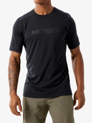 Koszulka merino Arcteryx Ionia Merino Wool ArcWord Logo SS - black