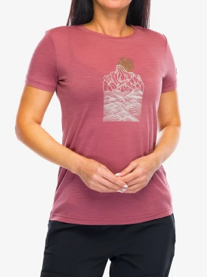 Koszulka merino damska Super.natural Preikestolen Cliffs Tee - roan rouge/f.grey/copper