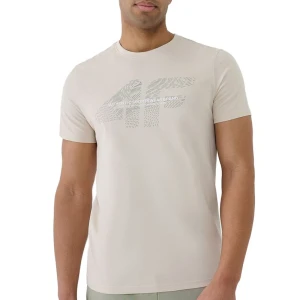 Koszulka męska 4F WSS25TTSHM200412S - beżowa