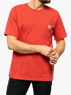 Koszulka męska Carhartt K87 Pocket S/S T-Shirt - fire red heather