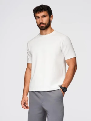 Koszulka męska COMFORT FIT z raglanowym rękawem – off-white V1 - Rozmiar: XL Ombre Clothing