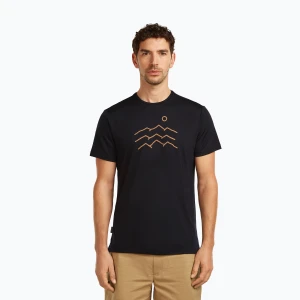 Koszulka męska icebreaker Merino 125 Cool-Lite Sphere Tee Across The Peaks black