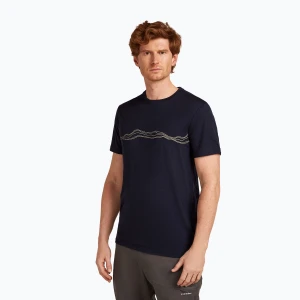 Koszulka męska icebreaker Merino 150 Tech Lite Mountain Pulse midnight navy