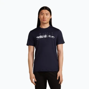 Koszulka męska icebreaker Merino 150 Tech Lite The Peaks midnight navy