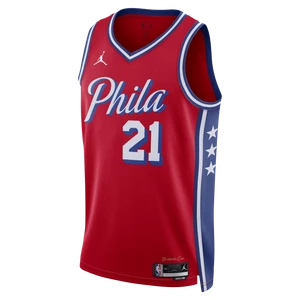 Koszulka męska Jordan Dri-FIT NBA Swingman Philadelphia 76ers Statement Edition - Czerwony