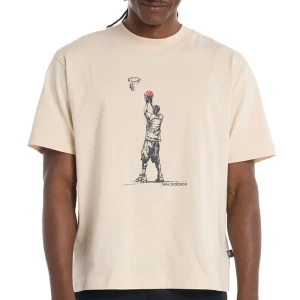 Koszulka męska New Balance MT53611BIS - beżowa