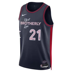 Koszulka męska Nike Dri-FIT NBA Swingman Joel Embiid Philadelphia 76ers City Edition 2023/24 - Niebieski