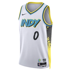 Koszulka męska Nike Dri-FIT NBA Swingman Tyrese Haliburton Indiana Pacers City Edition 2024/25 - Biel