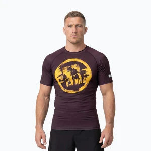 Koszulka męska Pitbull Rashguard Logo Palms brown