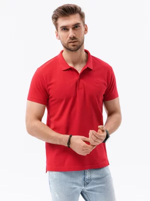 Koszulka męska polo z dzianiny pique - czerwony V22 S1374
 -                                    L