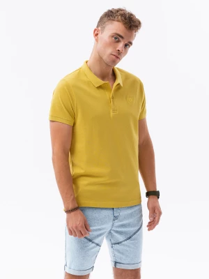 Koszulka męska polo z dzianiny pique - żółty S1374
 -                                    L