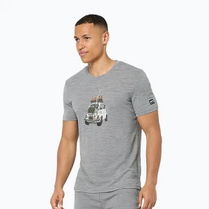 Koszulka męska super.natural Carski cashmere grey melange / various