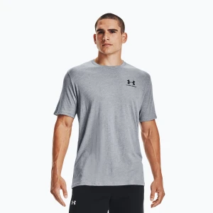 Koszulka męska Under Armour Sportstyle Left Chest steel light heather / black Szary