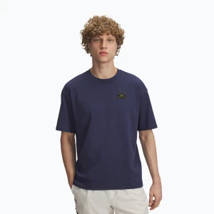Koszulka męska Under Armour Woven Label Heavyweight washed navy/black