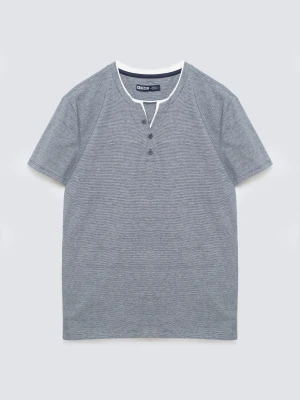 Koszulka męska w drobne paski granatowa Alanso 403 BIG STAR