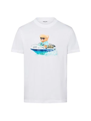 Chill Pill Koszulka męska - Yacht Bear Mężczyźni Bawełna biały nadruk,