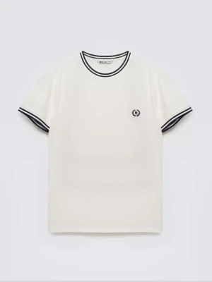 Koszulka męska z kontrastowym wykoŅczeniem biała Polias 100 BIG STAR