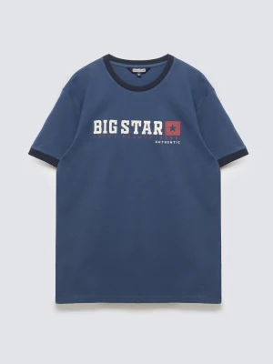 Koszulka męska z linii Authentic z logo BIG STAR ciemnoniebieska Summet 402