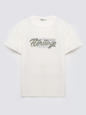 Koszulka męska z nadrukiem biała Keren 100 BIG STAR