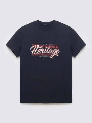 Koszulka męska z nadrukiem granatowa Keren 403 BIG STAR