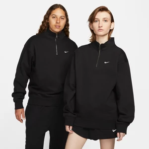 Koszulka męska z zamkiem 1/4 Nike Solo Swoosh - Czerń