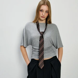 Koszulka na jedno ramię grafitowa House