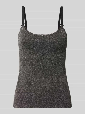 Koszulka na ramiączkach o kroju regular fit z detal z logo model 'LUREX' Hugo Czarny