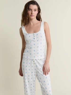 Koszulka na ramiączkach piżamowa z bawełny Etam