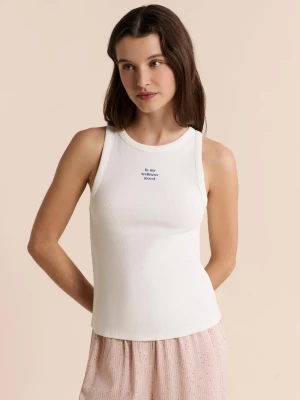 Koszulka na ramiączkach piżamowa z bawełny Etam