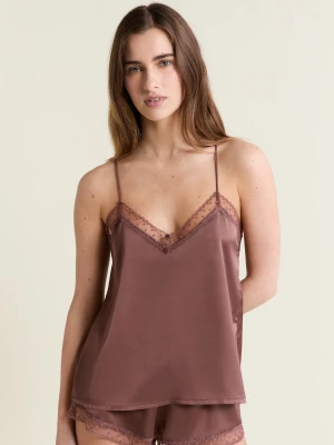 Koszulka na ramiączkach satynowa Etam