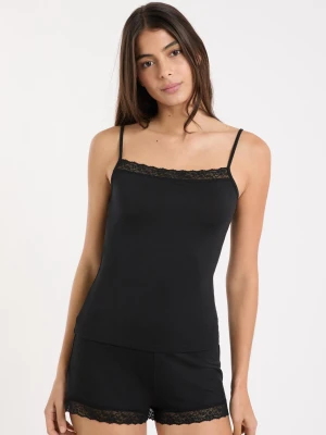 Koszulka na ramiączkach z detalami koronkowymi Etam