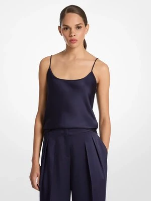 Koszulka na ramiączkach z podwójnej satynowej szarmezy MICHAEL KORS COLLECTION