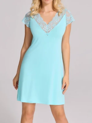 Koszulka nocna damska z micromodalu lazurowego Capri POUPEE