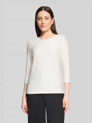 koszulka o kroju regular fit 3 / 4-Shirt z fakturowanym wzorem Betty Barclay Złamany biały