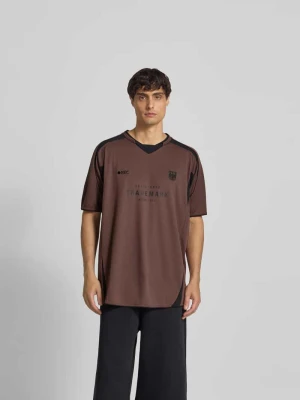 Koszulka o kroju regular fit z wyhaftowanym motywem Vetements Średniobrązowy