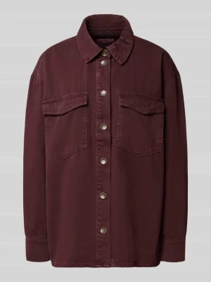 Koszulka o kroju relaxed fit i oversized z czystej bawełny model 'SILLA' Only Bordowy