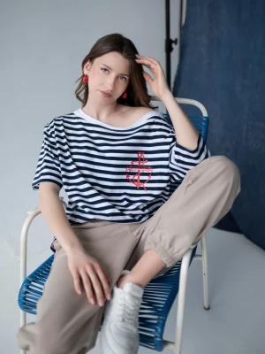 Koszulka oversize MEGAN "KOTWICZKA" : Rozmiar - L 5905068245552 by Insomnia