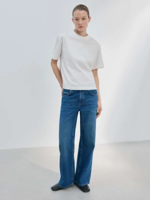 Koszulka oversize z bawełny biały - Kobieta - - MANGO