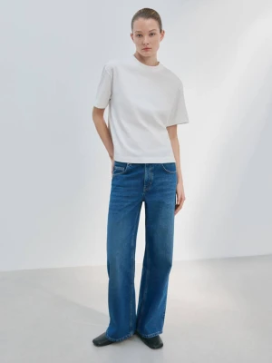 Koszulka oversize z bawełny biały - Kobieta - - MANGO