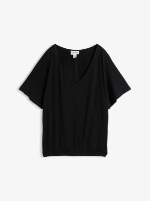 Koszulka oversize z miękkiego materiału z wiskozą BonPrix czarny