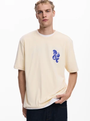 Koszulka paisley Desigual biały