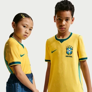 Koszulka piłkarska dla dużych dzieci Nike Aero-FIT reprezentacja Brazylii Match 2026 (wersja domowa) - Żółty