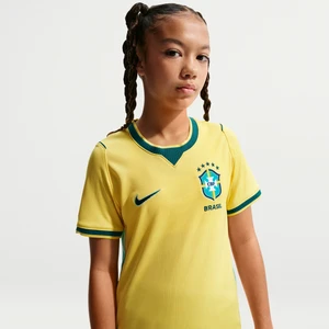 Koszulka piłkarska dla dużych dzieci Nike Dri-FIT Brazylia Stadium 2026 (wersja domowa) – replika - Żółty