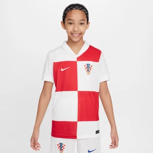 Koszulka piłkarska dla dużych dzieci Nike Dri-FIT Chorwacja Stadium 2024/25 (wersja domowa) (replika) - Biel