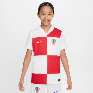 Koszulka piłkarska dla dużych dzieci Nike Dri-FIT Chorwacja Stadium 2024/25 (wersja domowa) (replika) - Biel