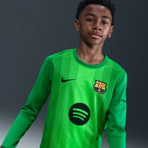 Koszulka piłkarska dla dużych dzieci Nike Dri-FIT FC Barcelona Stadium Goalkeeper 2025/26 – replika - Zieleń