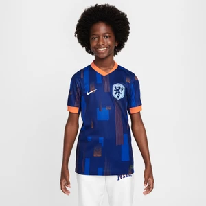 Koszulka piłkarska dla dużych dzieci Nike Dri-FIT Holandia (drużyna damska) Stadium 2024/25 (wersja wyjazdowa) – replika - Niebieski