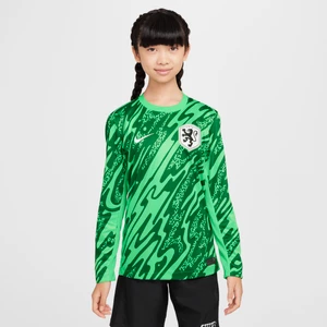 Koszulka piłkarska dla dużych dzieci Nike Dri-FIT Holandia (drużyna damska) Stadium Goalkeeper 2024/25 – replika - Zieleń